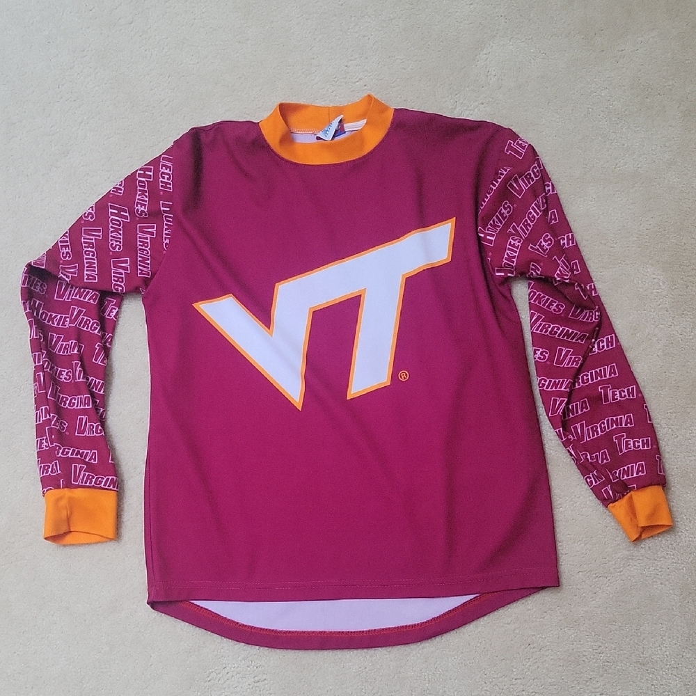 Virginia Tech Kids Long Sleeve Dirtbike Atyl - Maroon and Orange